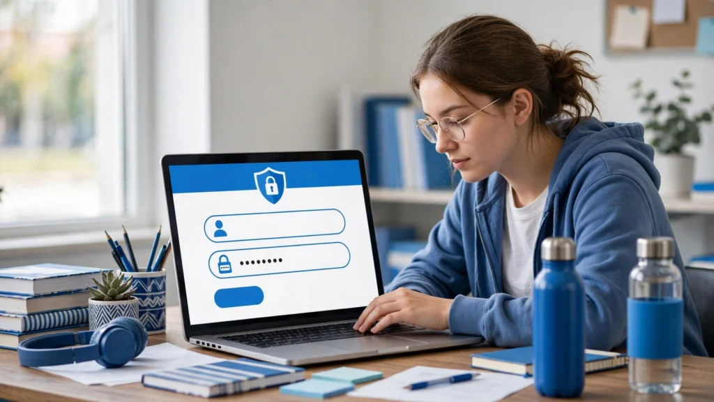 Student logging in to the My OLSD online portal