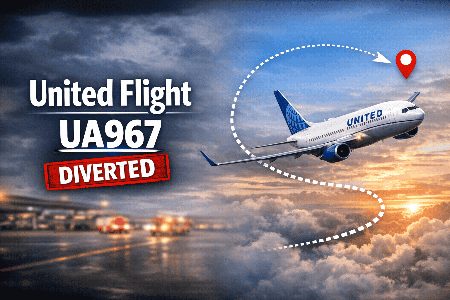 united flight ua967 diverted