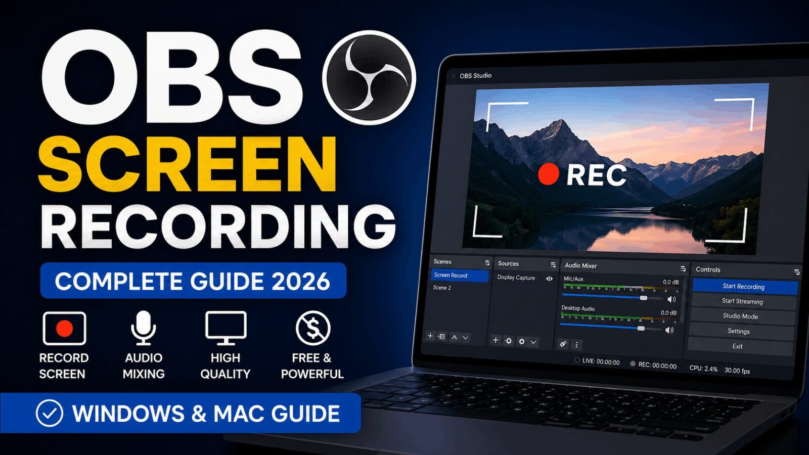 open broadcaster software screen recording