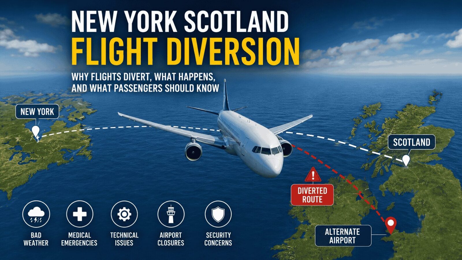 new york scotland flight diversion
