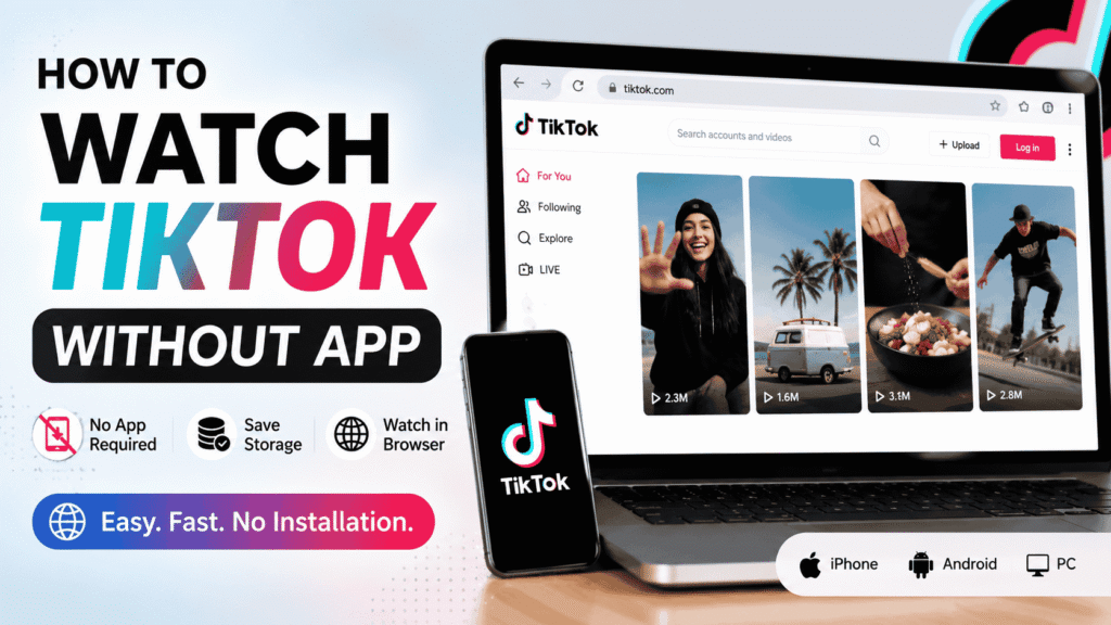 watch tiktok without app