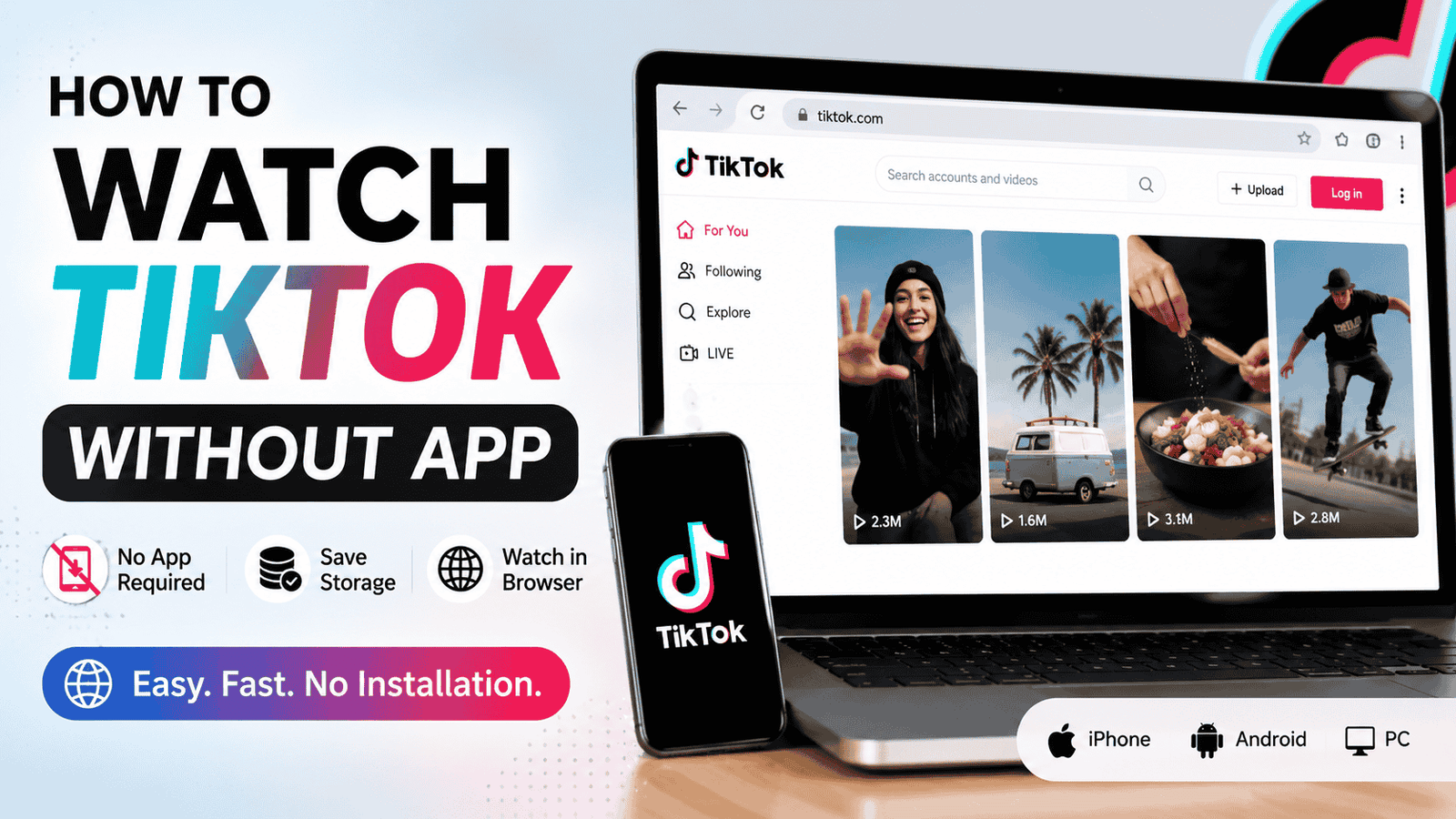 watch tiktok without app