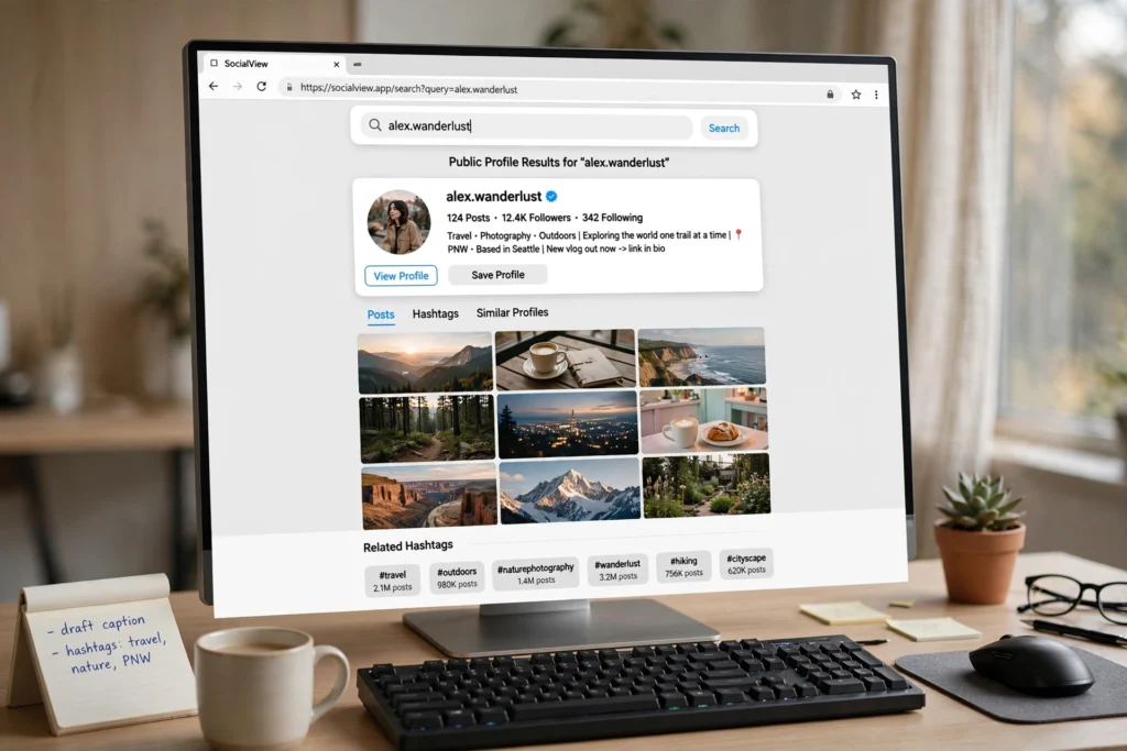 Picuki IG Viewer homepage displayed on a desktop browser