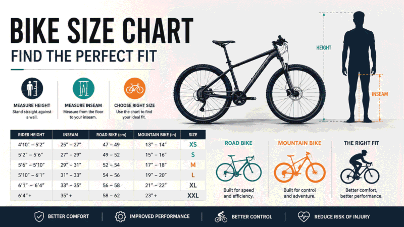 Bike Size Chart: Frame Sizes Made Simple 2026