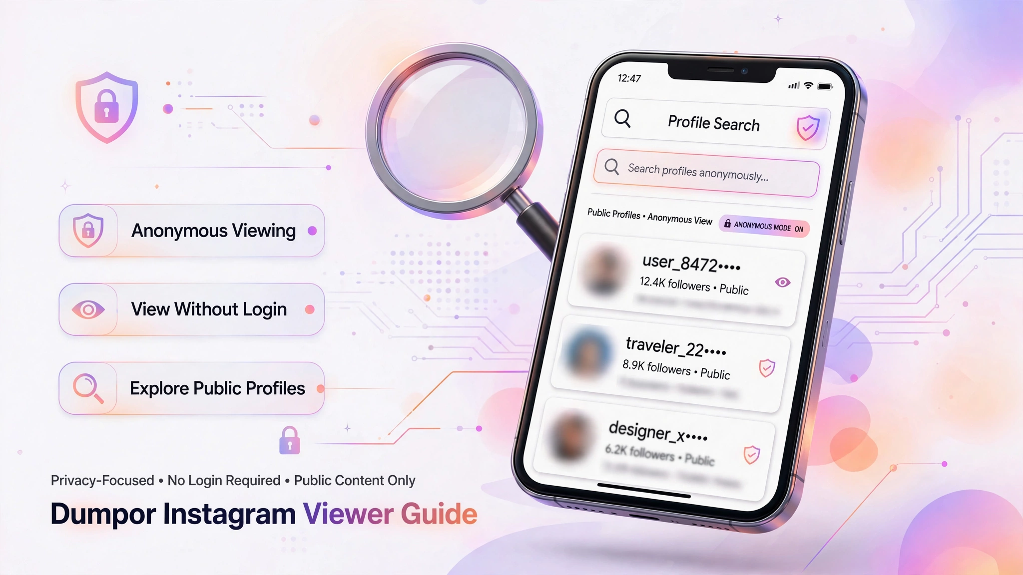 Dumpor Instagram viewer guide showing anonymous Instagram profile browsing and privacy features