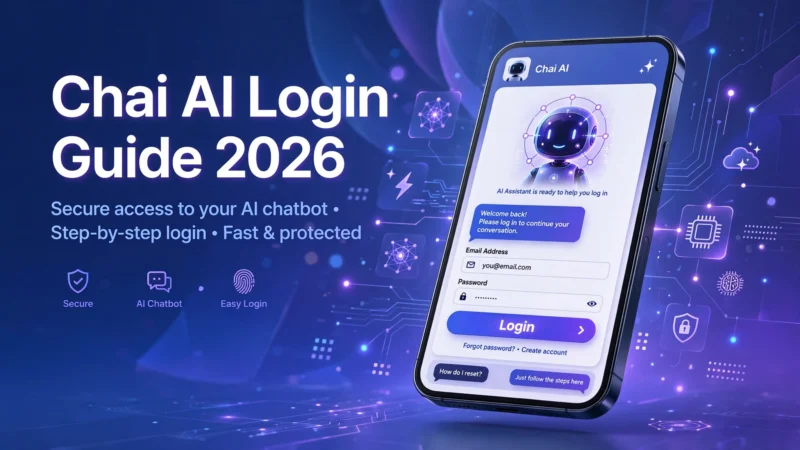 Chai AI Login guide showing AI chatbot access and account sign in process