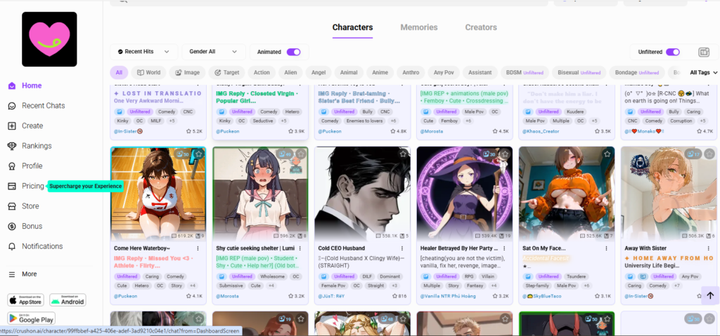 CrushOn AI Login