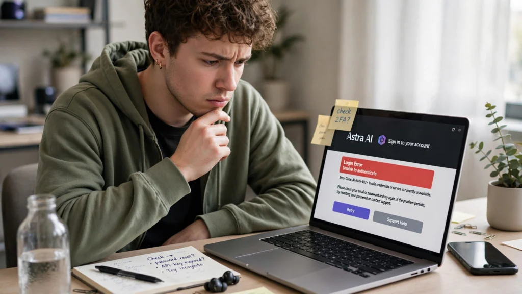 User troubleshooting PolyBuzz AI login issues